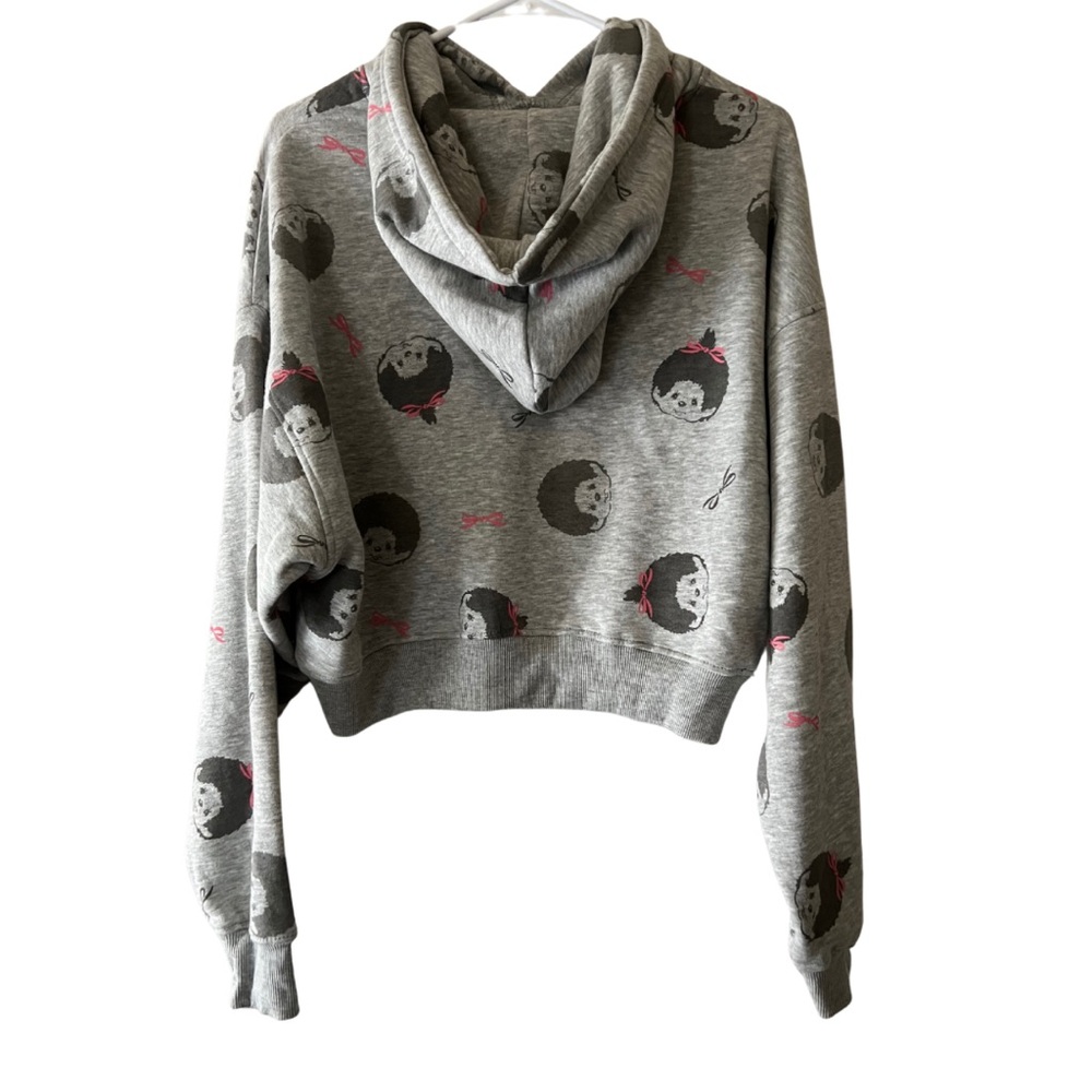 Monchhichi Women’s Grey Cropped Oversized Hoodie - Picture 2 of 10